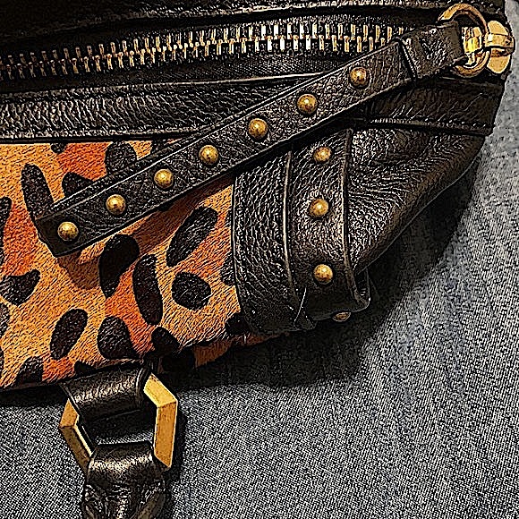 Replica orYANY Leopard Print/Cowhide Satchel Bag - Picture 6 of 12